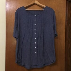 Women's Blue Button-Down Top